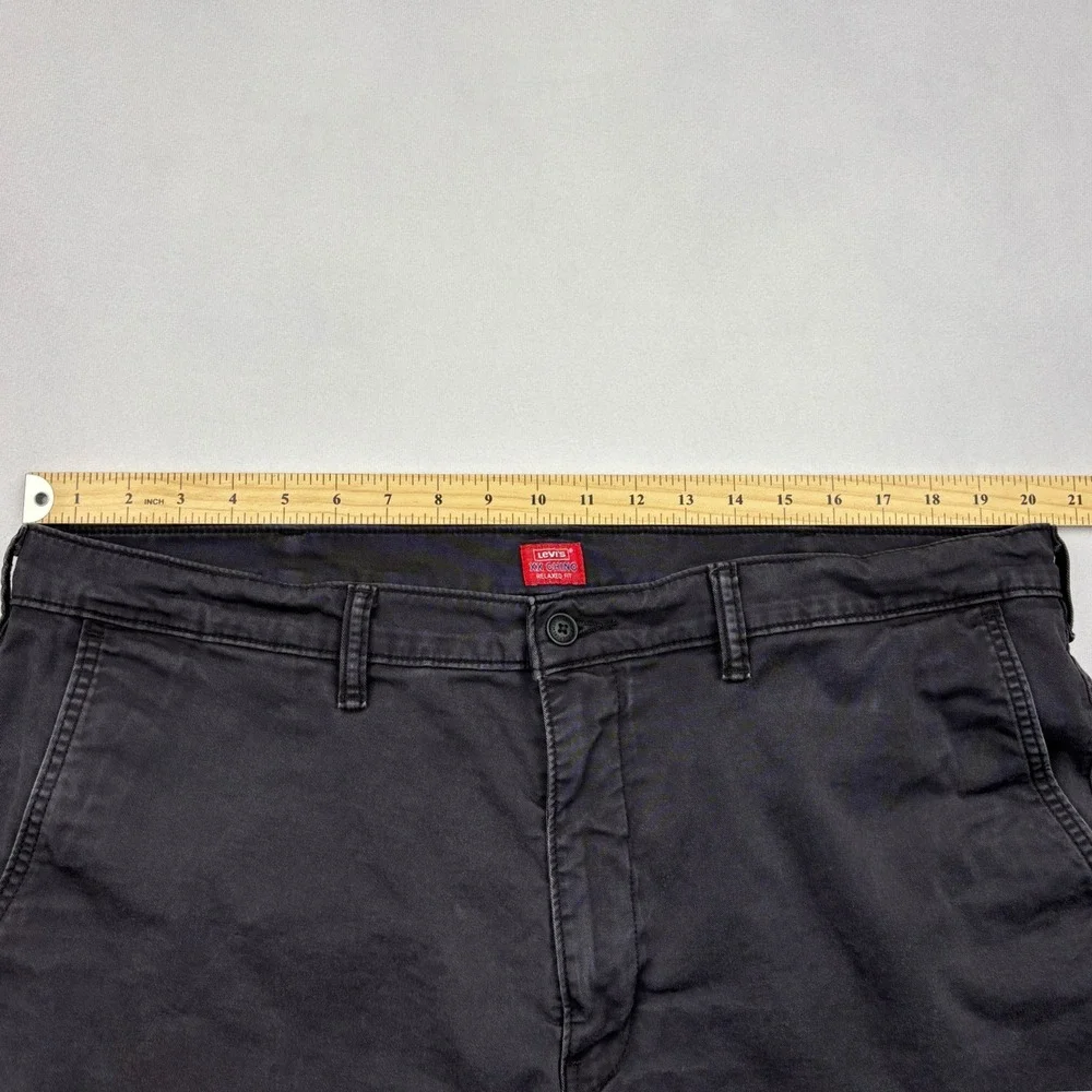 Levis XX Chino Shorts Mens 40 Black Relaxed Fit Stretch Cotton Twill Walk Pants